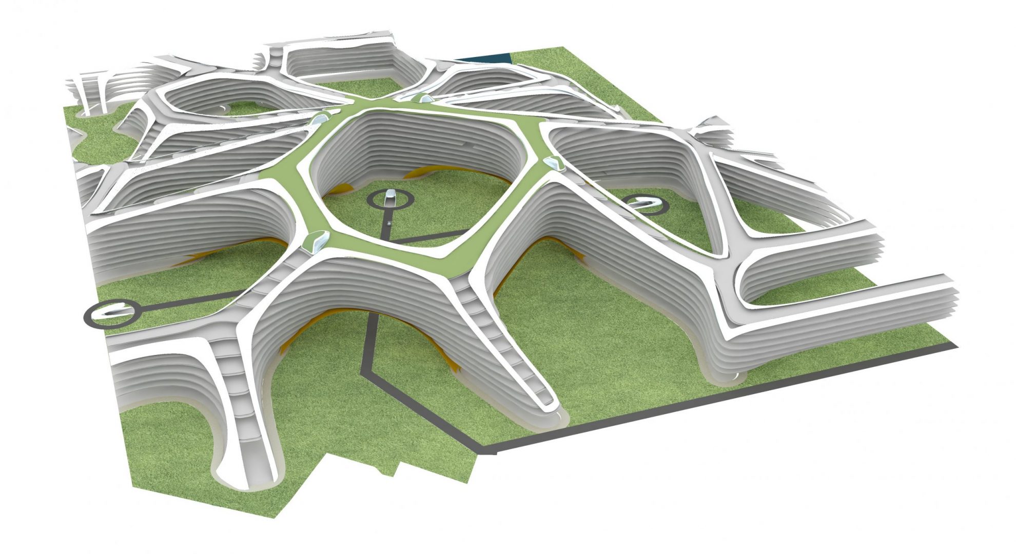 Crateroid: 3D - roof and landscape