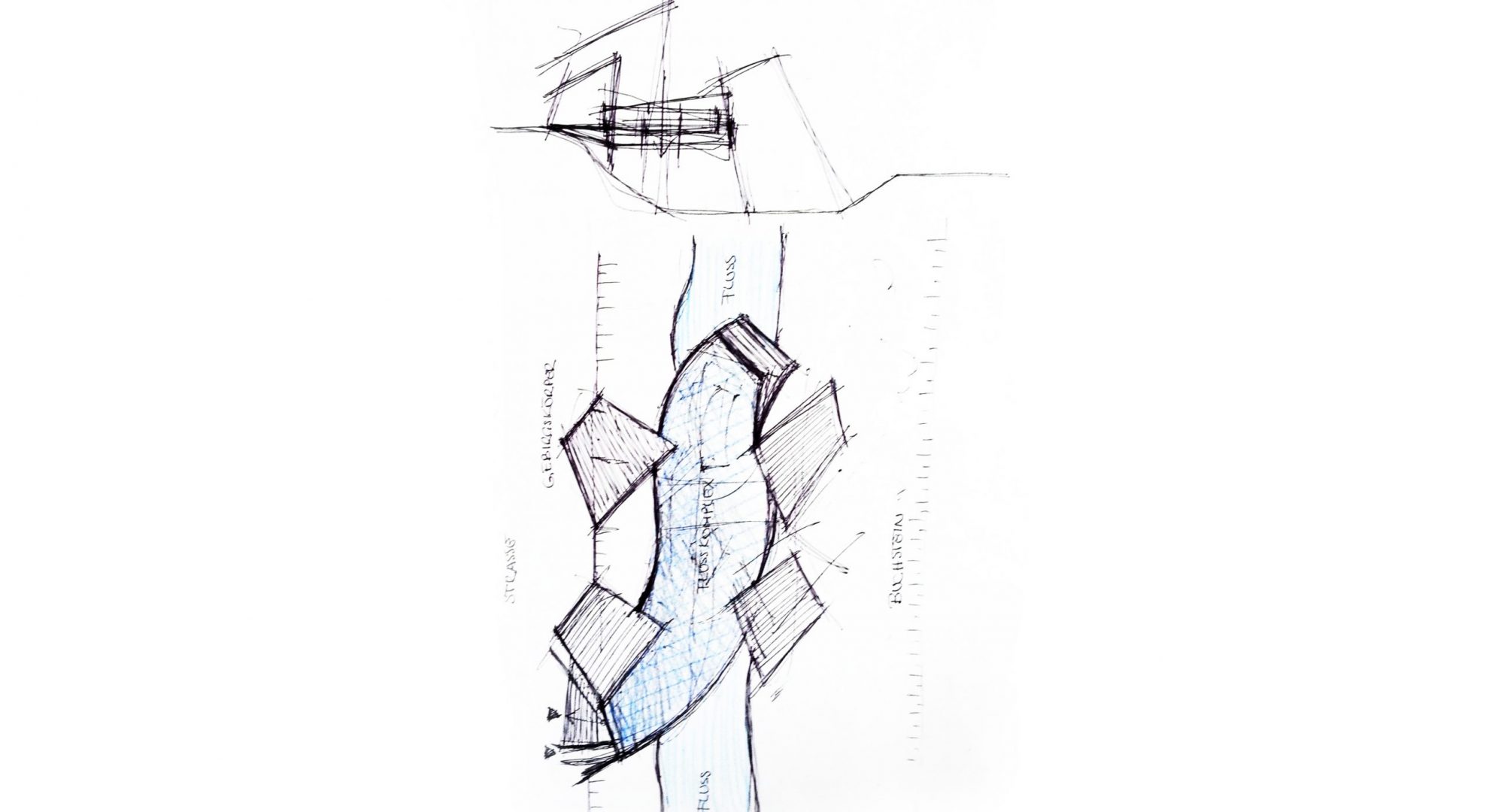 River and Rocks: sketch